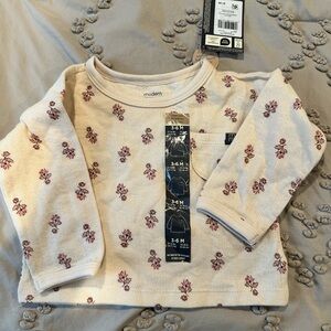 Modern Cream Floral Kids Long Sleeve Tee